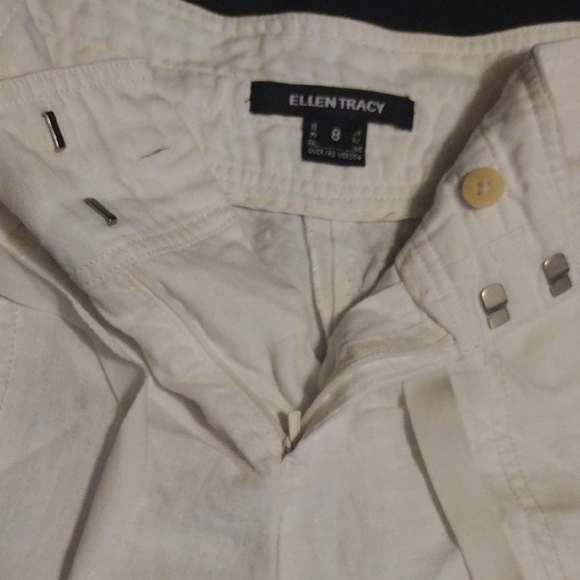 Ellen Tracy White Drawstring Capris - Picture 4 of 5